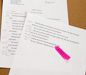 Number pages in the left margin and think in double-page spreads.