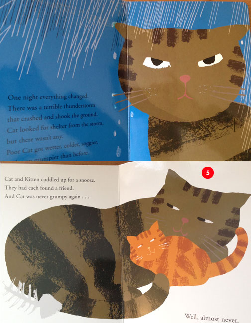 Grumpy Cat in the rain; Grumpy cat snuggled up with Kitten