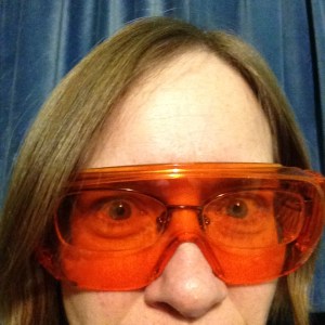 My amber glasses fit right over my other glasses.