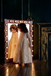 Girl looking in mirror