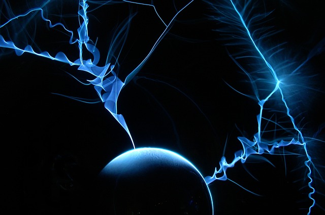 Image of electricity flashing from electron